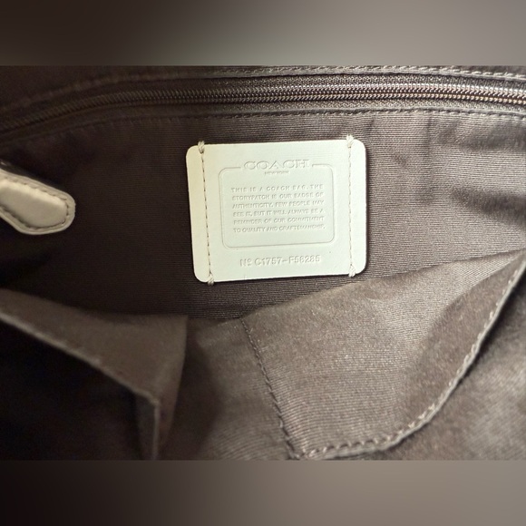 Coach Beige Signature Crossbody with White Trim and Gold Hardware - Picture 13 of 13